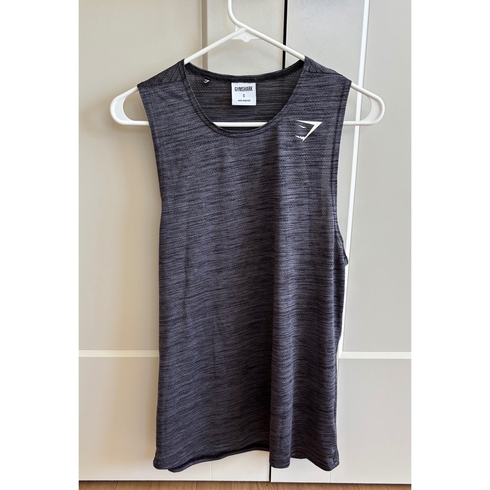 Gymshark Mens Tank Top Sleeveless Athletic Workout Running Shirt Gray Small